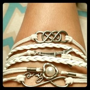 🍒 2 for $7 White leather bracelet